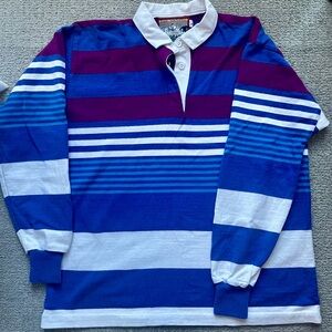 Columbia Blue and Purple Striped Men's Shirt